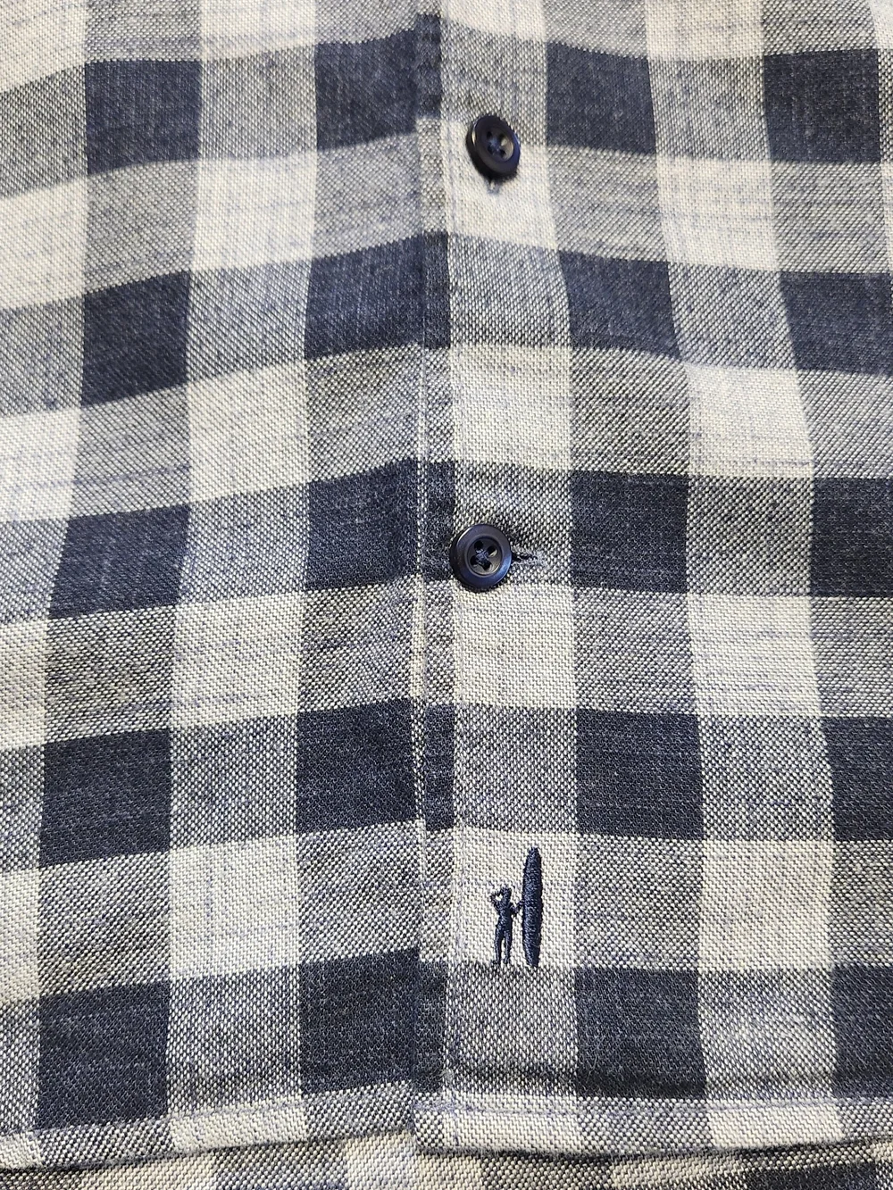 JOHNNIE-O Hangin' Out Plaid Button Down Flannel Gray Blue Small Orion L/sleeve